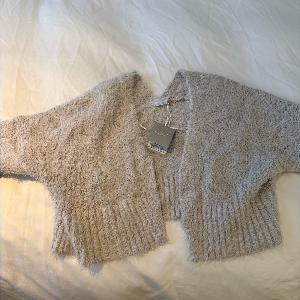 Faceplant Dreams Push Short Sweater in Light Gray - Picture 4 of 4